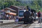 Schweizer Dampftage Brienz 2018: Die SBB Brünig Talbahn Dampflok G 3/4 208 der Ballenberg Dampfbahn in Brienz.
30. Juni 2018