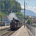 Schweizer Dampftage Brienz 2018: Die SBB Brünig Talbahn Dampflok G 3/4 208 der Ballenberg Dampfbahn hat Brienz erreicht, nun mit dem Kamin Richtung Interlaken, was zumindes fotografisch gesehen