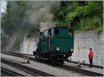 Die Kohlebefeuerte Brienz Rothorn Bahn (BRB) H 2/3 N° 6 rangiert in Brienz.
8. Juli 2016