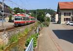 502-waldenburg-8211-liestal/566676/waldenburgerbahn-zug-11---bt-111 Waldenburgerbahn, Zug 11 - Bt 111 - Bt 118 im Aufstieg nach Niederdorf, 22.Juni 2017 