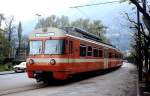 Be 4/8 41 oder 42 der Centolvallibahn nach Verdasio Mitte der 1980er Jahre auf dem 1990 stillgelegten oberirdischen Streckenteil in Locarno.