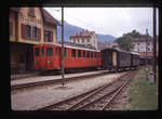 Auf der einstigen RhB-Strecke Bellinzona-Mesocco, 14.September 1970: Triebwagen 454 am Ausgangspunkt der Strecke in Bellinzona.