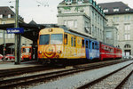 TB/AB: Zusammentreffen von Zügen der TB und der AB beim Endhalt St. Gallen im Sommer 2003.
Foto: Walter Ruetsch 