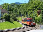 Appenzellerbahnen, Gais - Altstätten Stadt: Der dort eingesetzte Pendelzug Steuerwagen 117 - Triebwagen 17 - Velowagen 1001 in Altstätten Stadt.