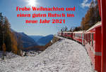 
Meine besten Weihnachtswüsche an alle.........
Bleibt alle gesund. Ja dieses Jahr besinnen wir uns alle vielleicht doch etwas mehr auf das wichtigste und das ist einfach die Gesundheit.

Zum Bild:
Auf der Rückfahrt, bei bestem Kaiserwetter....
Geführt von den beiden RhB ABe 4/4 III Triebwagen Nr. 53  Tirano  und Nr. 54  Hakone  erreicht am 04.11.2019 unser RhB Regionalzug, von Tirano nach St. Moritz, bald Alp Grüm.

Unten im Tal (Puschlav) sieht man den Lago di Poschiavo (dt. Puschlaversee).
