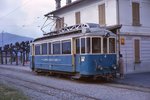 Lugano-Cadro-Dino: Triebwagen 4 an der hübschen Endstation Dino Sonvico, 4.4.1966.