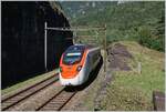 Ein SBB Giruno RABe 501 ist als IC 10151 von Basel nach Lugano unterwegs und wird in Küzre in den den 1567 Meter langen Prato Kehrtunnel einfahren. 

4. September 2023