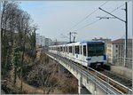 Ein TSOL Bem 550 auf der Fahr nach Lausanne Flon auf der m1, einer einspurigen Métrolinie die meist oberirdisch verläuft.
3. März 2011
