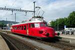 rbe-24/776585/sbb-roter-pfeil-1001-steht-am SBB Roter Pfeil 1001 steht am 21 Mai 2022 in Olten als Pendeltriebwagen nach das SBB Werk während das 1. Wochenende des 175 Jahresjubiläum der Eisenbahn in die Schweiz.