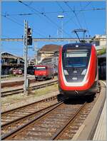 Ein SBB RABe 502  Twindexx  verlässt als IC 1 Lausanne mit dem Ziel St-Gallen. 

28. Aug. 2024