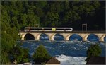 rabe-526-gtw-26-28/507673/gtw-auf-dem-rheinfallviadukt-juli-2016 GTW auf dem Rheinfallviadukt. Juli 2016.