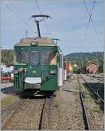 Autour de la voie ferr�e / Rund um die eiserne Bahn (Herbstevent 2024) - F�r den Kiestransport beschaffte die GFM im Jahre 1972 die beiden Treibwagen mit der Bezeichnung BDe 4/4 141 und 142. Die Triebwagen kamen mit Kiesz�gen mit einem Steuerwagen zu ...