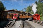 abe-44-i-rhb-bernina/627434/50-jahre-blonay-chamby---mega 50 Jahre Blonay Chamby - MEGA BERNINA FESTIVAL: Unter dem Titel 'Aligenment' fand in Chaulin eine Aufstellung der Bernina Fahrzeuge statt. Von links nach rechts: Die Rhb Ge 2/2 161 Asnin (Eselchen), der Rhb Bernina ABe 4/4 N° 35, die Bernina Bahn BB Ge 4/4 81 (ex BB Ge 6/6 81 bzw. ab 1929 Ge 4/4 81, später RhB Ge 4/4 181) mit dem Revisionsdatum 7.9.18, das Bernina Krokodil Ge 4/4 182 und die Dampfschneeschlauder Xrot D 9214 (bzw. 1052)

8. September 2018