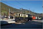 125 Jahre MOB - daf�r steht der FZe 6/6 2002 mit seinem MOB Zug, mit dem roten CEV Wagen, der symbolisch die 'Tochtergesellschaften' vertritt. In Zusammenarbeit mit der Blonay Chamby bot die MOB ein attraktives Jubil�umsprogramm an, von welchem ich h ...