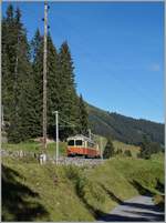 be-44/695851/ein-blm-be-44-auf-der Ein BLM Be 4/4 auf der Fahrt von der Grütschalp nach Mürren kurz vor der Station Winteregg. 

28. Aug. 2014