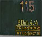 Der WAB BDhe 4/4 115* ist als BDeh 4/4 beschriftet...