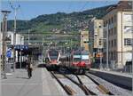 Durch den Bahnhofsumbau der CEV / MVR musste auch ein Gleis der SBB abgebrochen werden. Mit dieser neuen Weiche hat man aber eine Gute L�sung gefunden, das Gleis 4 f�r zwei (nicht zu lange) Z�ger nutzen zu k�nnen. 

15. Juni 2026