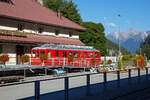 Nun steht er im Bndnerland, vor dem Bahnmuseum Albula in Bergn/Bravuogn.....