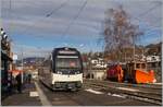 Whrend auf Gleis 1 in Blonay der CEV MVR ABeh 2/6 7507 wendet, steht auf Gleis 4 der CEV X rot 91 und der 1911 gebauten CEV HGe 2/2 N 1 fr die Schneerumung auf der Strecke Blonay - Les Pliades