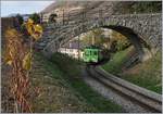 Die Trauben links im Bild sind zwar nicht scharf, aber herrlich sss; im Bild zudem der ASD BDe 4/4 404, der mit seinem Bt 432 als ASD Regionalzug 448 kurz nach der Station Aigle Chteau (vormals