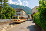 Der AL Regionalzug von Leysin nach Aigle fährt am 28.