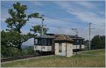 Obwohl als Leermaterialzug unterwegs nach Chernex, legte der MOB Be 4/4 1006 (ex Bipperlisi) in Châtelard VD einen kurzen (Foto?)- Halt ein.