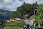 Zwischen Bioggio-Molinazzo und Cappella-Agnuzzo ist der FLP Be 4/12 25 auf der Fahrt nach Lugano.