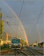 Ein Regenbogen wlbt sich am 15.