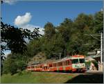 Ein FLP Regionalzug nach Pont Tresa beim Halt in Sorgengo Laghetto.