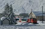 Der Glacier Express 910 verlsst Andermatt Richtung Oberalp.