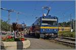 Gleisbauarbeiten bei der CEV: Die MOB Gem 2/2 2502 and 2504 in Blonay bereiten sich für die Führung des leeren Kieszuges via Chamby zur MOB vor.