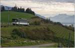 Der MOB Be 4/4 1006 (ex Bipperlisi) ist als Regionalzug 2330 auf der Fahrt von Montreux nach Fontanivent und erreicht bald den Halt Planchamp.