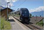 Der MOB / BLS GoldenPass Express 4065 von Interlaken Ost nach Montreux ist bei Sonzier schon fast am Ziel seiner Fahrt.