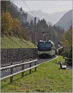 Die MOB Ge 4/4 8002 ist mit dem GoldenPass Express GPX 4068 (der hier nicht zu sehen ist) von Montbovon nach Zweisimmen unterwegs, wo dann eine BLS RE 465 den Zug nach Interlaken Ost  übernehmen wird. Das Bild entstand in Gstaad, kurz vor der Grubenbachbrücke bei leider reichlich Gegenlicht. 

6. Nov.2024