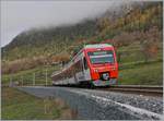 Der TMR Region Alps RABe 525 040  NINA  auf dem Weg von Martigny nach Le Châble erreicht in Kürze sein Ziel.