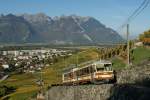 A-L Regionalzug oberhalb von Aigle auf dem Weg nach Leysin.