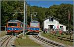 Die schön gelegene Kreuzungsstation Bellavista der Monte Generoso Bahn.