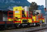 Montagewagen X 771-1 der zb (Zentralbahn) abgestellt am 29.09.2012 im Bahnhof Meiringen.