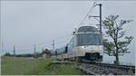 Der  neue  MOB GoldenPass Panoramique Express als PE 2118 auf der Fahrt von Montreux nach Zweisimmen bei Châtelard VD.