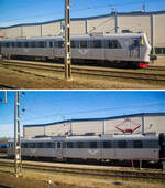 Der zweiteilige Elektrotriebwagenzug SJ X12 3221 (S-SJ 94 74 412 3221-4) der SJ (Statens Järnvägar AB, ehemalige schwedische Staatsbahnen) steht am 22 März 2019 bei Nässjö