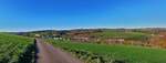 Panoramabild von unserem Heimatort. Erpeldange / Wiltz.
Für diese Jahreszeit anormal,  								              Wiesen grün wie im April, 								               Bäume teils ohne Blätter der Rest in Herbstlicher Farbpracht,					      das am 13. November 2022.
