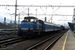 714 202 von Ceske Drahy beim Rangieren im Bahnhof Decin hl.n. am 13.3.24