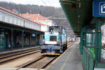 714 202 von Ceske Drahy bei Rangierarbiten im Bahnhof Decin hl.n. am 13.3.24