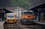 914 127-6 und 753 708-7 (Taucherbrille) in Usta nad Labem.30.05.2014 08:23 Uhr.