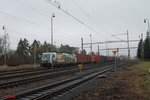 386 020-2 hat Tršnice mit einem Elbtal-Umleiter erreicht und wartet im Bahnhof auf die Weiterfahrt bis Cheb.