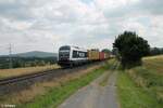 761 004 mit einem Elbtal Umleiter bei Brand bei Marktredwitz in Richtung Marktredwitz.