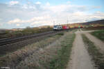 187 512 mit einem Containerzug bei Wettelsheim in Richtung Ansbach.23.03.24