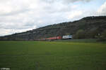 386 004-6 mit ein Containerzug gen Süden bei Thüngersheim.