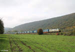 6193 595-6 zieht mit einem LKW-Walter bei Wernfeld in Richtung Norden. 20.10.24