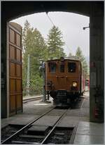 Die Bernina Bahn Rhb Ge 4/4 81 steht in Chaulin und wartet auf ihren n�chsten Einsatz nach Blonay. 

3. Okt. 2026